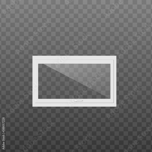 Horizontal window frame or leaf template realistic vector illustration isolated.