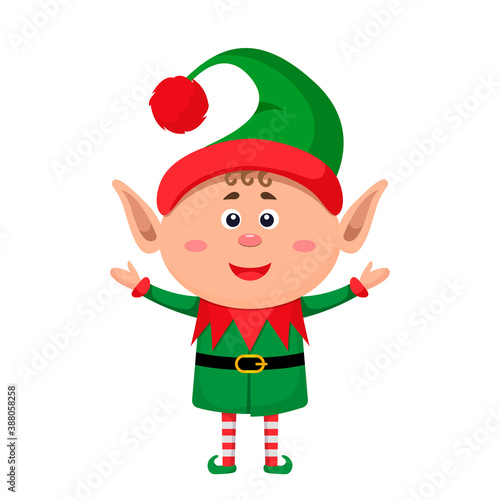 Little character funny elf in a suit. vector illustration © Higher than clouds