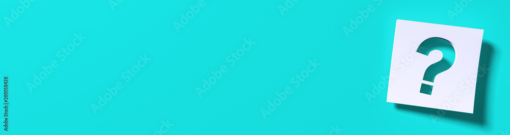 Question mark in front of a red color wall background. Business support concept - 3D Rendering. Question mark in front of a red color wall background. Business support concept - 3D Rendering.