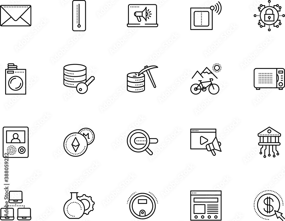 technology vector icon set such as: wash, altcoin, send, industry, hand, chi, halong, robotic, organization, post, developer, investment, door, bike, tour, people, computing, cost per click, warm