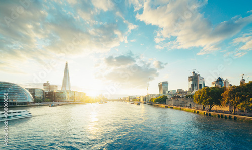 London skyline from Tower Bridge, UK