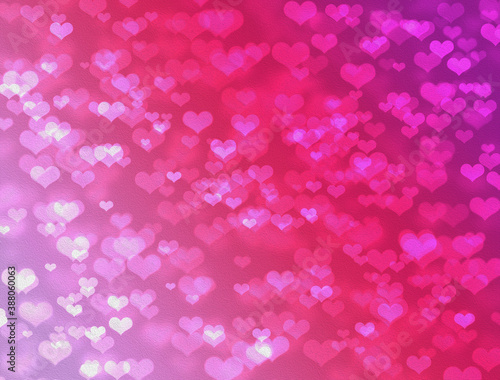 Background of hearts with boke effect