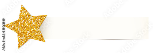 Goldener Stern Glitzer Mit Papierstreifen Beige