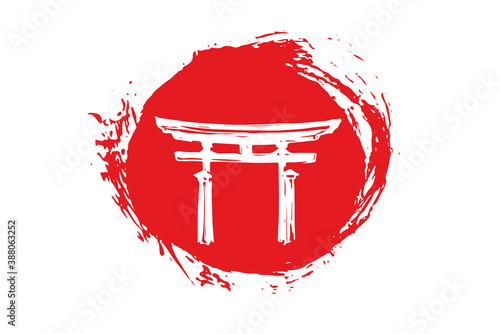 Japan Gate. Hand drawn illustrations. Vector. 