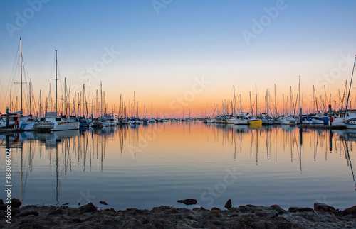 Tableau sur toile Beautiful Landscape of Manly Boat Marina at Brisbane, Queensland, Australia