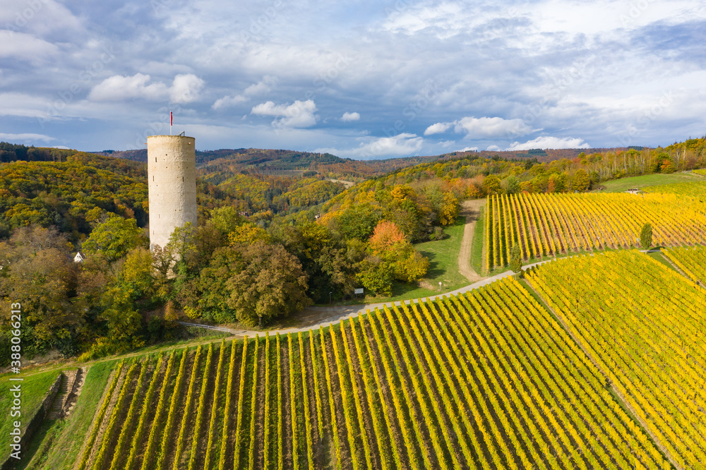 The tower of Scharfenstein Castle in Kiedrich / Germany