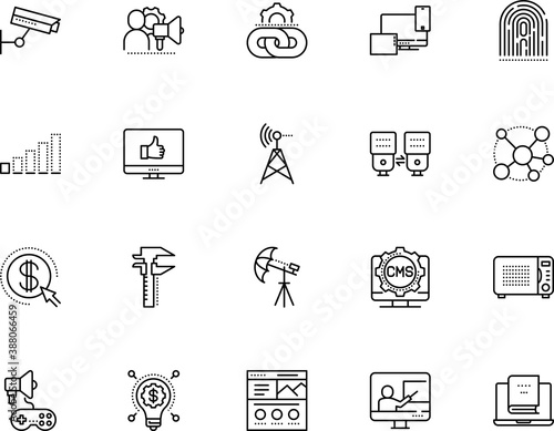 technology vector icon set such as: radio, microwave, control, chemical, wave, image, charge, market, plugin, gradient, electronics, dna, rechargeable, software, household, satisfaction, private