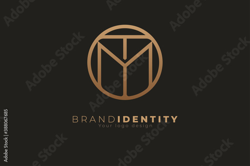 Abstract initial letter M and T logo, usable for branding and business logos, Flat Logo Design Template, vector illustration