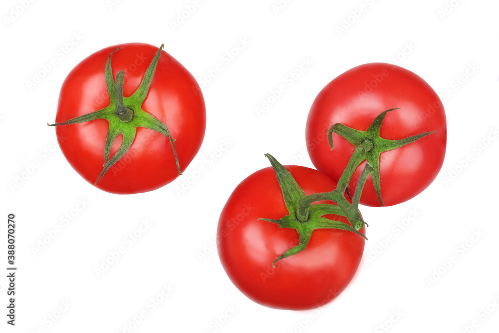 Cherry tomato isolated on white background, top view Cherry tomato isolated on white background, top view