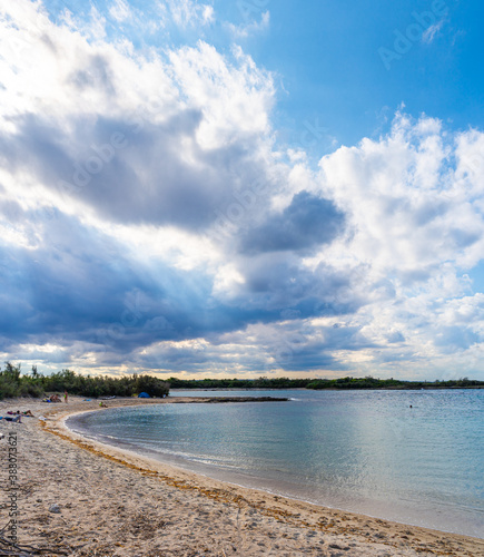 Beach hike to the Torre Guaceto in Apulia  Italy through the maritime nature reserve