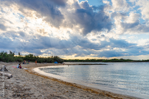 Beach hike to the Torre Guaceto in Apulia, Italy through the maritime nature reserve photo