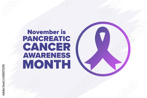November is Pancreatic Cancer Awareness Month. Holiday concept. Template for background, banner, card, poster with text inscription. Vector EPS10 illustration.