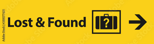 Lost and found black sign. Clipart image.