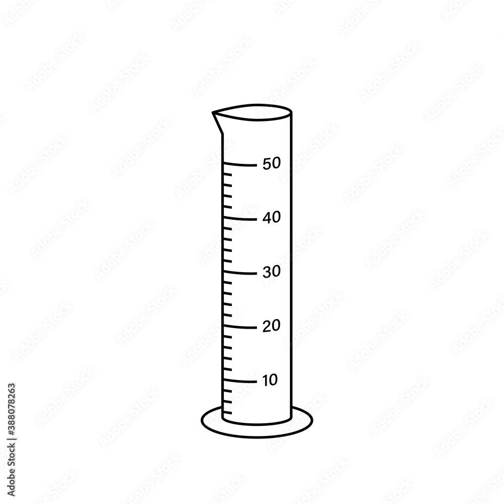 Empty Graduated cylynder line icon. Clipart image isolated on white background. Empty Graduated cylynder line icon. Clipart image isolated on white background.