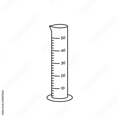 Empty Graduated cylynder line icon. Clipart image isolated on white background.