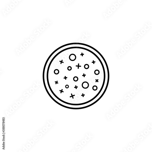 Petri dish line icon. Clipart image isolated on white background.