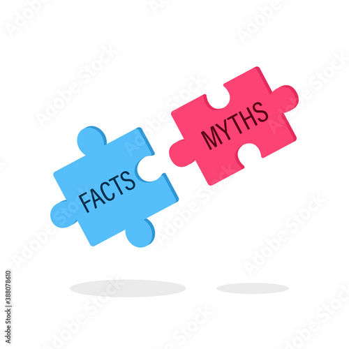 Fact vs Myth concept. Clipat image.