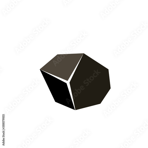 Lump of coal silhouette icon. Clipart image isolated on white background.