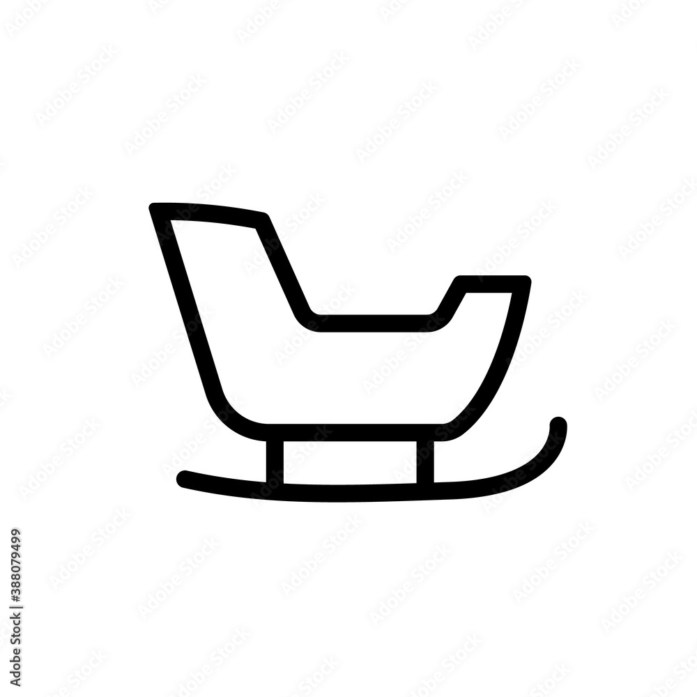 Santa's sleigh line icon. Clipart image isolated on white background. Santa's sleigh line icon. Clipart image isolated on white background.