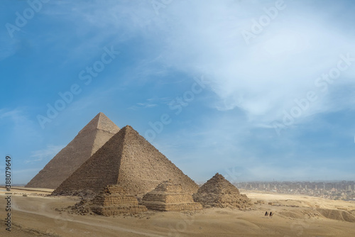 The Pyramids of Khafre and Khufu, Giza Necropolis (Unesco World Heritage List, 1979), Egypt. Egyptian civilisation, Old Kingdom, Dynasty IV.