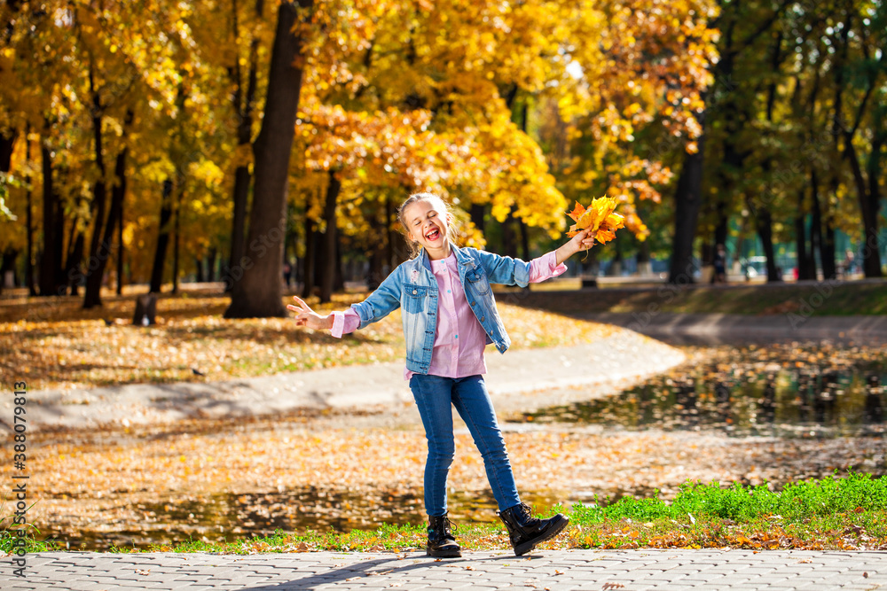 Happy little girl in an autumn park Happy little girl in an autumn park