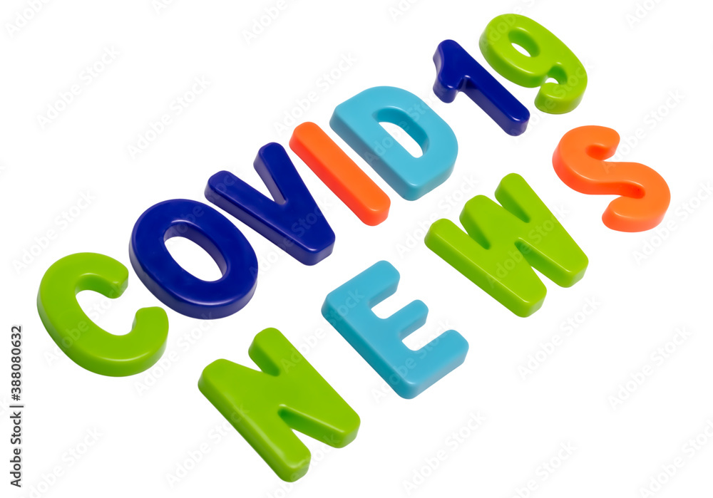 Text COVID-19 NEWS on a white background. Text COVID-19 NEWS on a white background.