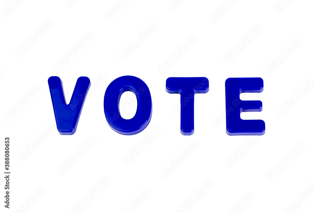 Text VOTE on a white background. Text VOTE on a white background.