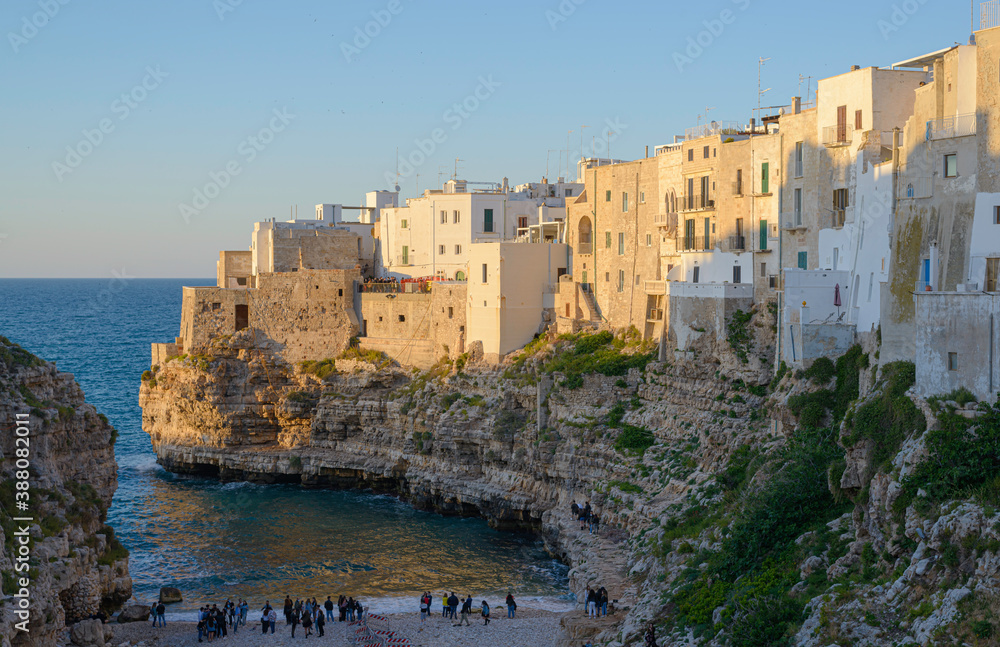 Scenic sight in Polignano a Mare, Bari Province, Apulia (Puglia), southern Italy.