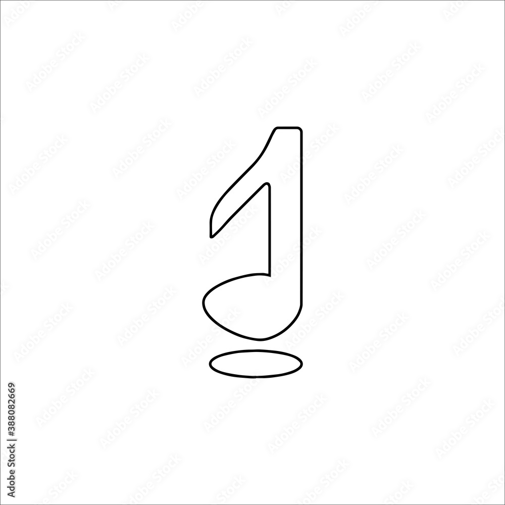 Music note icon. Music festival symbol. Logo design element Stock