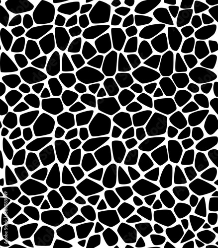 Abstract organic mesh seamless pattern. Black and white.