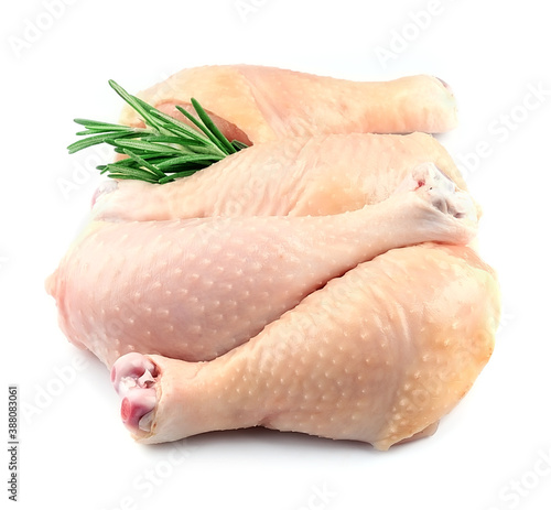 Raw chicken drumstiks with rosemary