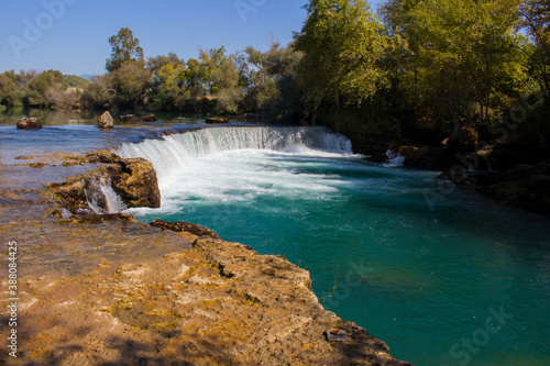 Manavgat Waterfall in Turkey. It is very popular tourist attraction.