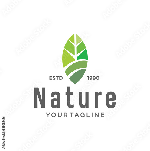 Abstract Ecology nature Leaf Logo design vector template. Creative Abstract Green Leave Logo Templates Boutique Stock. Agriculture Farming Logo Icon