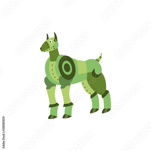 Vector isolated illustration of futuristic robotic machine - robot dog