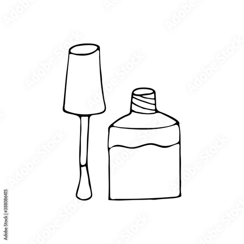Doodle nail polish icon in vector. Hand drawn nail polish icon in vector. Doodle nail polish illustration in vector. Nail varnish icon