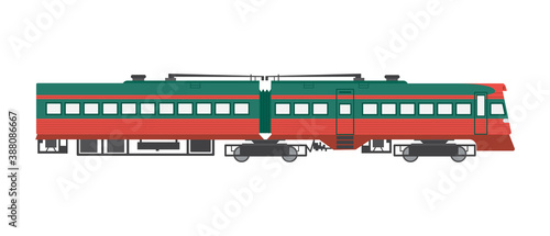Heavy locomotive with a power and strength diesel engine a vector illustration