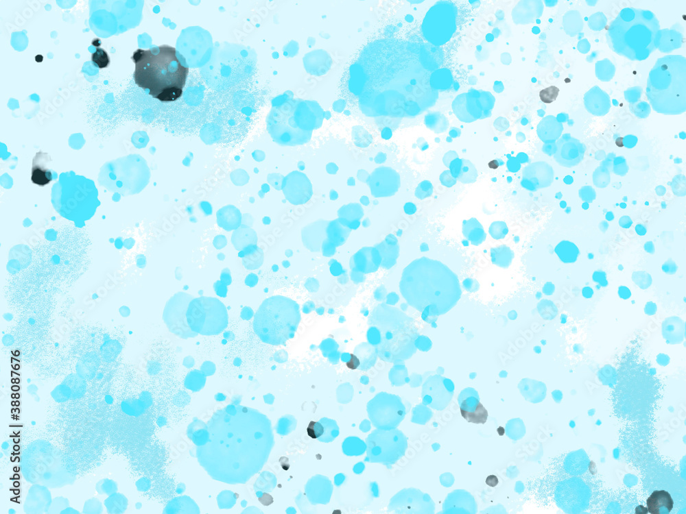 Turquoise spots on a white background pastel abstract watercolor pattern Turquoise spots on a white background pastel abstract watercolor pattern