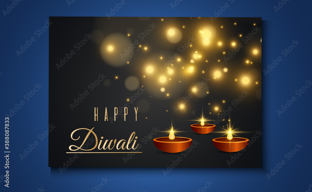 Happy diwali greeting cards luxury collection of invitation templates for festive indian lights festival.