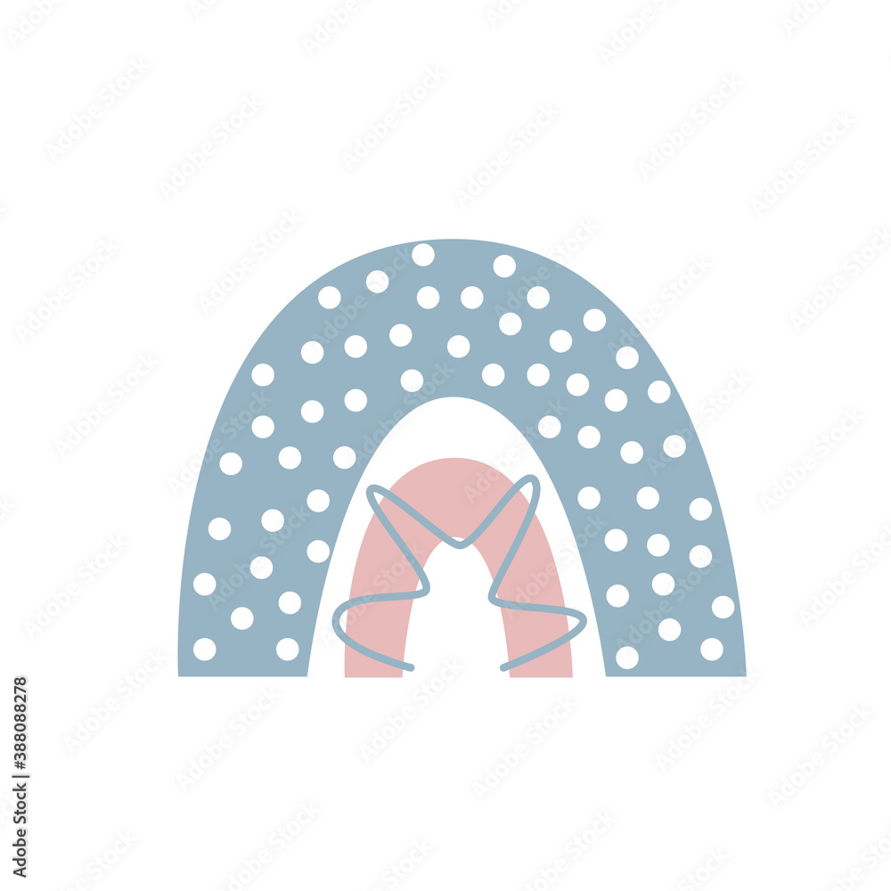 Cute children's rainbow in boho style. Rainbow on a white background for pajamas, posters, bags, textiles, invitations, prints Cute children's rainbow in boho style. Rainbow on a white background for pajamas, posters, bags, textiles, invitations, prints
