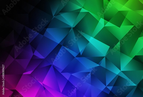 Dark Multicolor vector triangle mosaic background.