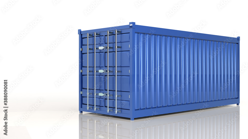 Blue freight container isolated on white. Blue freight container isolated on white.