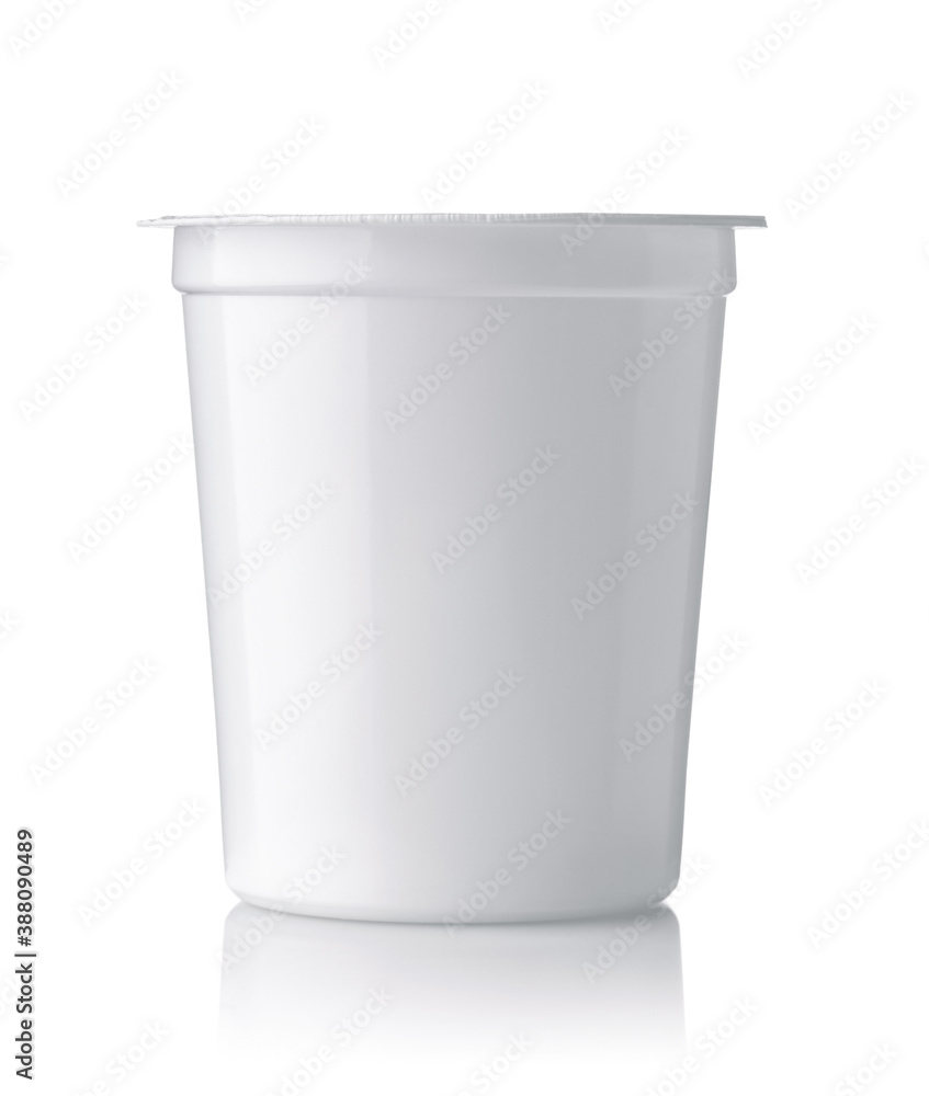 Front view of blank dairy plastic cup Front view of blank dairy plastic cup