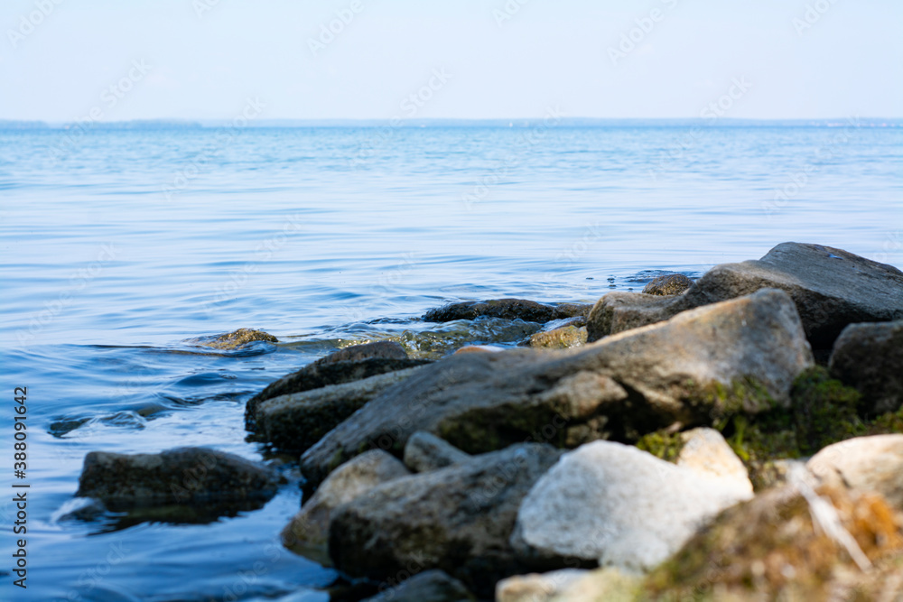 summer landscape, rocks on the black sea coast