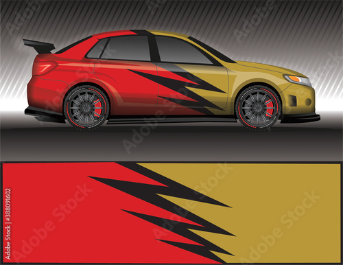 Car livery wrap decal  rally race style vector illustration abstract background