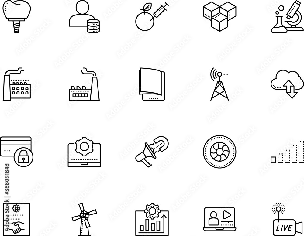 technology vector icon set such as: 24th live stream video, netherlands, generating, nuclear, pollution, support, hosting, sugar, sign symbol, center, artificial, buy, photographer, project, device