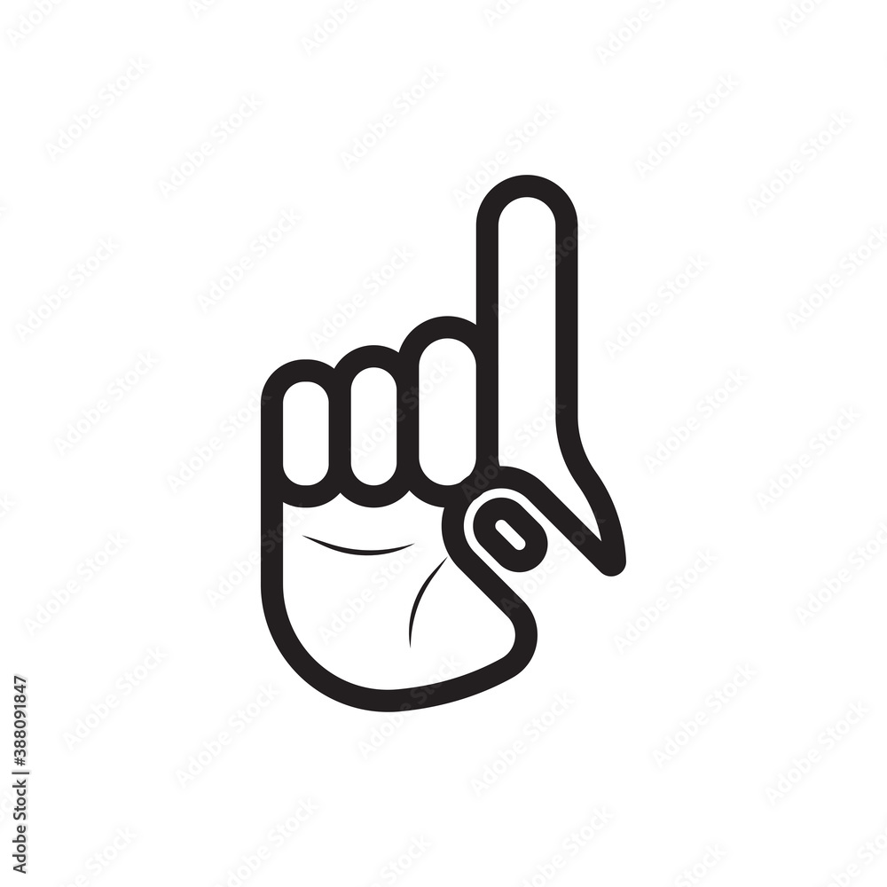 Fototapeta premium Tawheed Hand or Showing Number One Finger Icon