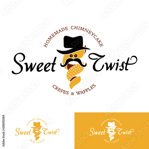 Sweet Twist Chimney Cake Logo Design Idea	
