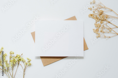 paper with dried leaves