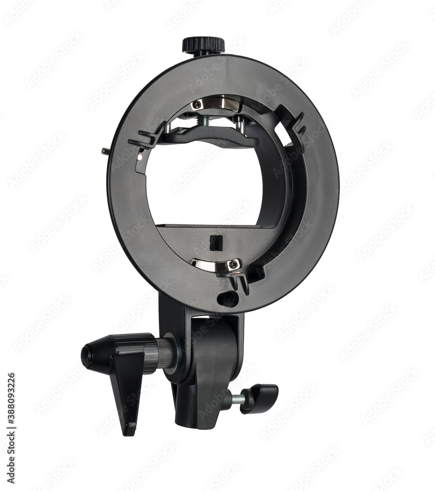 speedlight with adapter on white isolated background speedlight with adapter on white isolated background