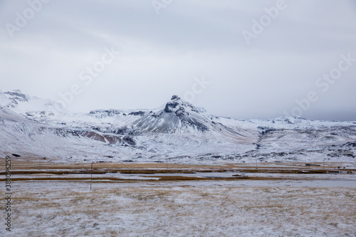 snow covered mountain in Iceland